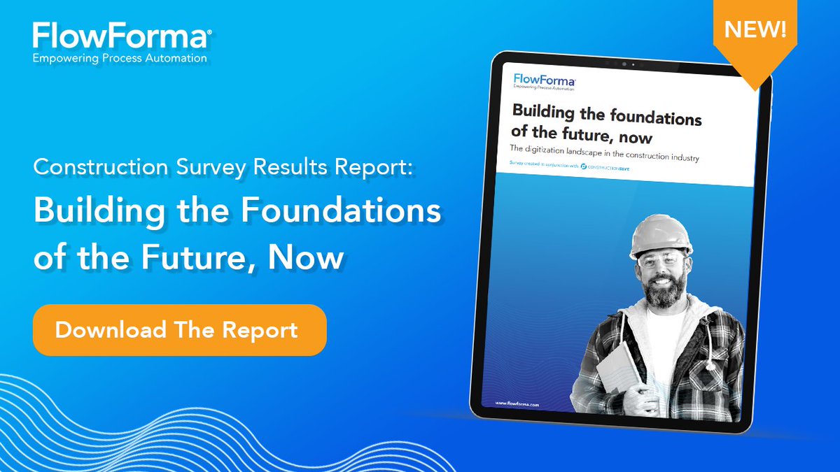FlowForma's tweet photo. 💡 New Construction Survey Results Report: Building the Foundations of the Future Now!
Download the report: https://t.co/klDtWkI8um
#Construction #NoCode #ProcessAutomation #ConstructionReport #ConstructionSurvey #RapidROI #Savings #FlowForma https://t.co/shJpfYQTGq