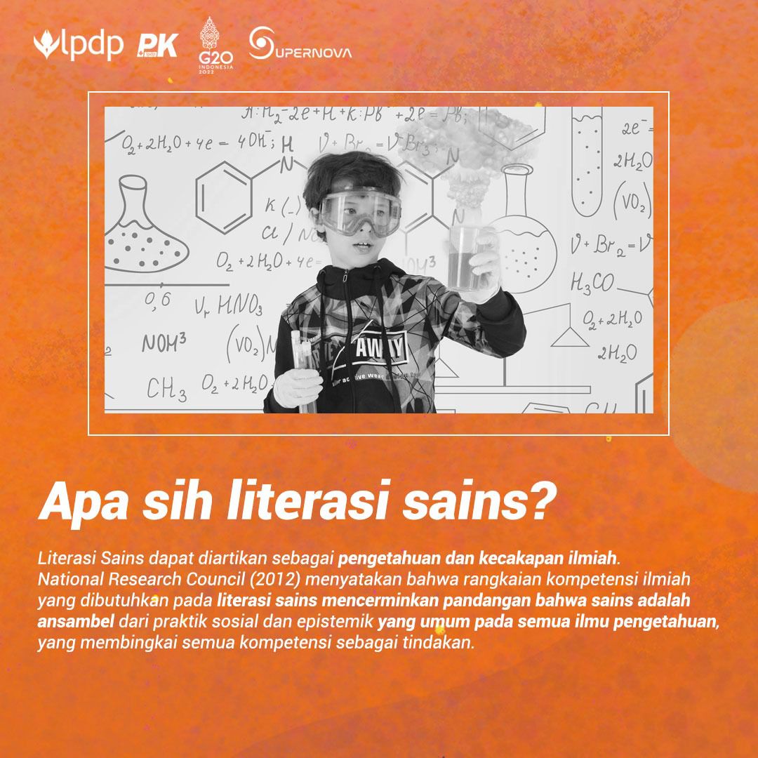 fajriiee's tweet photo. SuperStar, tema Angkatan Supernova adalah literasi Sains. 
Tahukah kamu apa itu Literasi Sains? 
Literasi Sains dapat diartikan sebagai pengetahuan dan kecakapan sosial. Supernova berharap dapat meningkatkan pemahaman SuperStar dan masyarakat pada umumnya untuk membantu https://t.co/oeQVRlW6dh