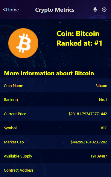Favour_ezeugwa's tweet photo. Hi Loves😉, thought to share my React/Redux capstone project. It is a web app on crypto metrics.
Built with #ReactJS, #ReduxToolKit, #JestTests, #CoinStatsAPI, #Git, #Gitflow.
Source code: https://t.co/NX6POeKtkR
Live Demo: https://t.co/9VoTP0X6mV
Feel free to leave a comment! https://t.co/TdPQJTojZH