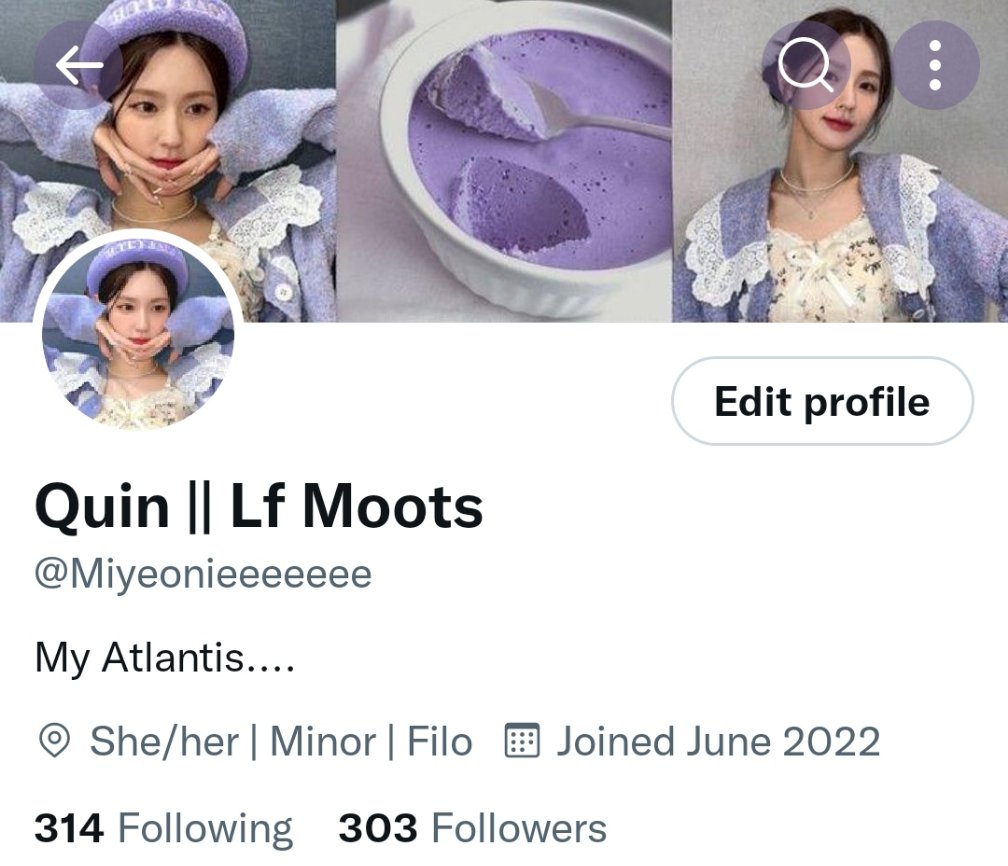 Miyeonieeeeeee's tweet photo. Happy 300 Moots 🥳🥳 Let's Interact more :)) 💜💜 https://t.co/xnj5wfINYW