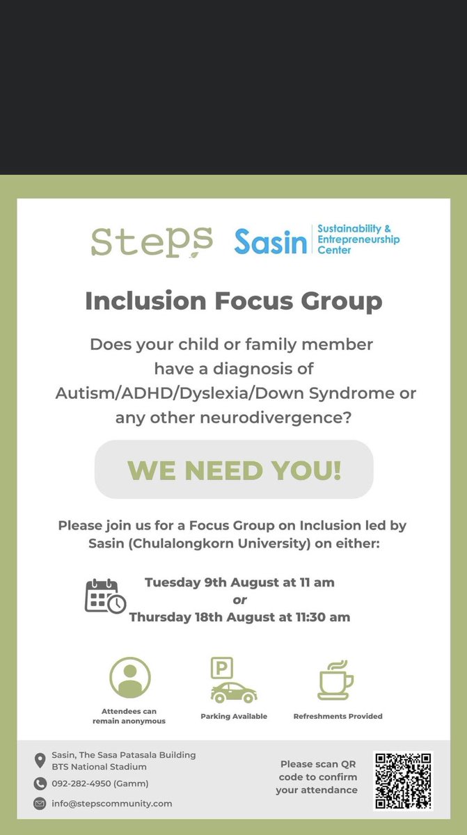 Bangkok families, please join this inclusion focus group if you can.  🙏