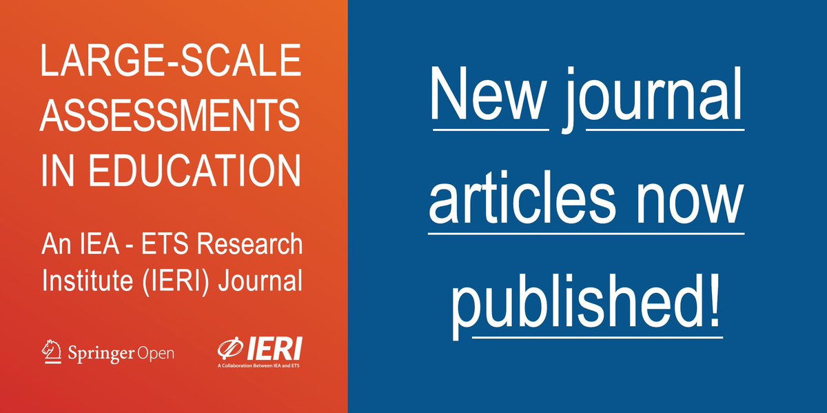📢 Four new articles have been published in the IEA-<a href="/ETSresearch/">ETS Research</a> #LSAE journal in the last month! 

Read all the latest articles here via <a href="/SpringerEdu/">Springer Education</a>: …sessmentsineducation.springeropen.com/articles

#ILSA #edresearch #edchat #TIMSS #PIRLS #ICCS #ICILS