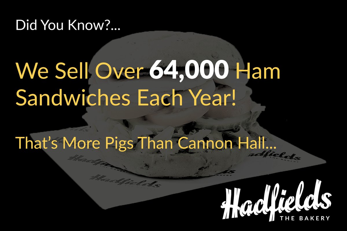 hadfieldsbakery's tweet photo. Did you know....?

We sell over 64,000 ham sandwiches each year!

#Bakery #Huddersfield #Lunch #Sandwich https://t.co/fE6YbeUmUv