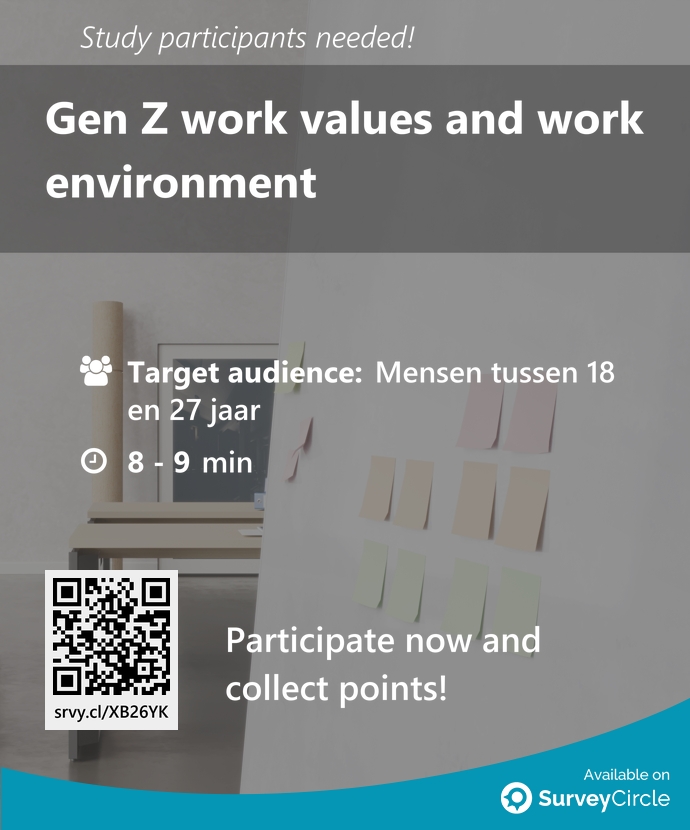 top_studies's tweet image. Participants needed for top-ranked study on SurveyCircle:

"Gen Z work values and work environment" surveycircle.com/XB26YK/ via @SurveyCircle

#GenZ #WorkValue #WorkEnvironment #values #MasterThesis #study #maastricht #survey #surveycircle