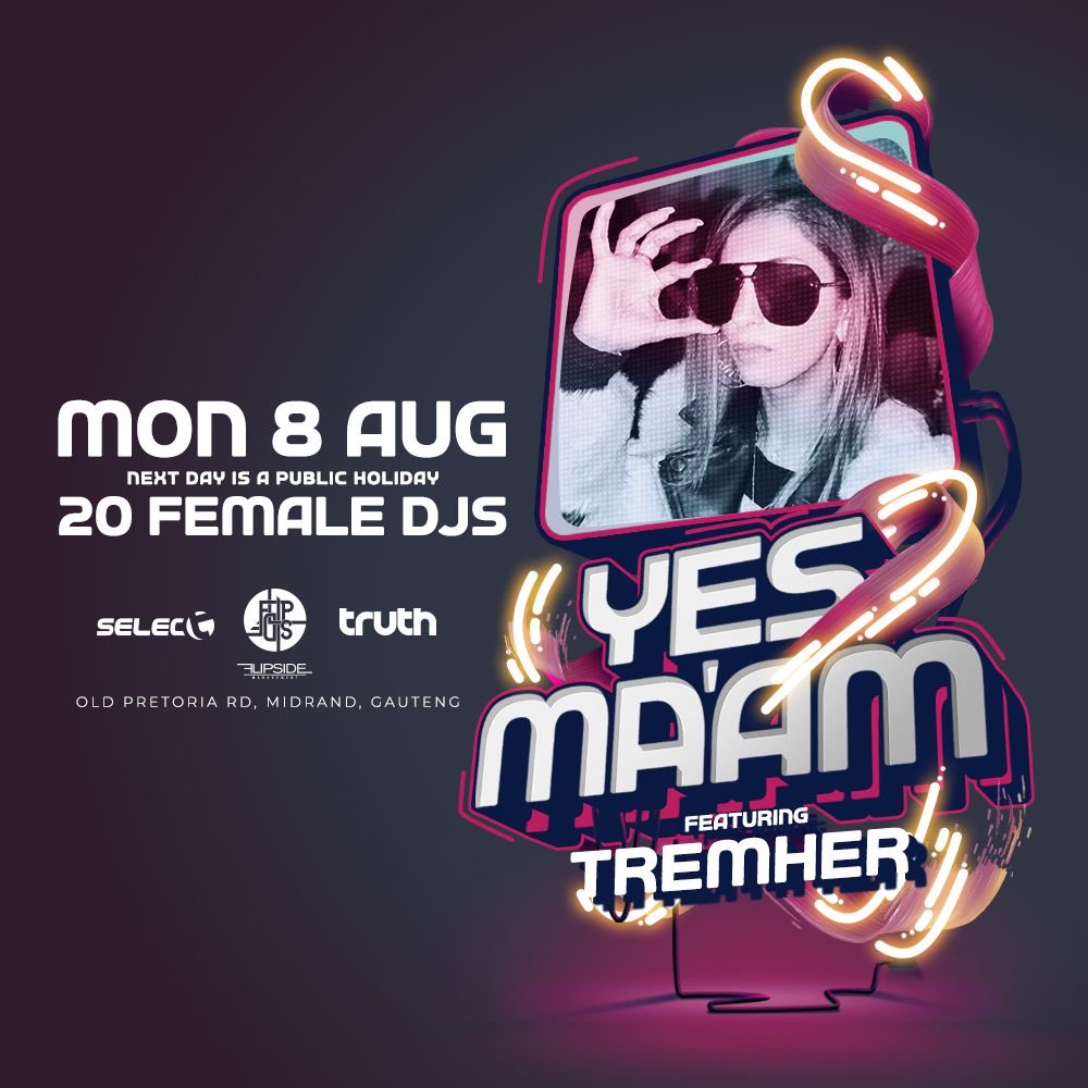*** ARTIST *** 

Catch TremHer with some Funky Tech House between 1:30am - 2:30am in the Courtyard 🎶

Get your tickets!! 
howler.co.za/yesmaam 

#dj #djane #femaledj #yesmaam