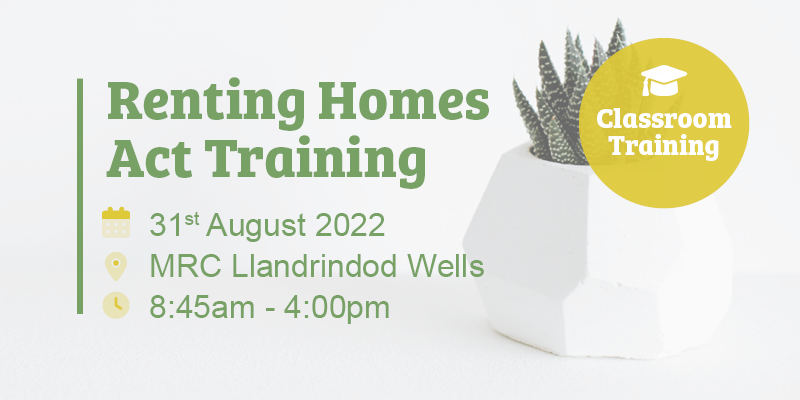 Looking for guided Renting Homes training? 📚 

We're holding a classroom course at MRC Llandrindod Wells on 31st August and there are still spaces available to book. 

Learn more and book your space here: orlo.uk/3oh3l