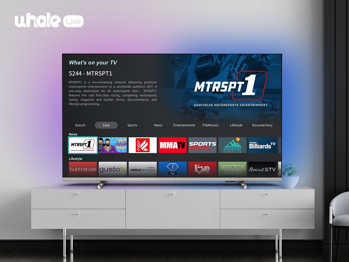 We are so happy to announce that MTRSPT1 is now available on #whalelive 👏

It is the one-stop destination for all motorsports fans featuring live first-class racing, compelling motorsports reality, documentaries, and lifestyle programming. 

Read more: lnkd.in/gtpfhVTw
