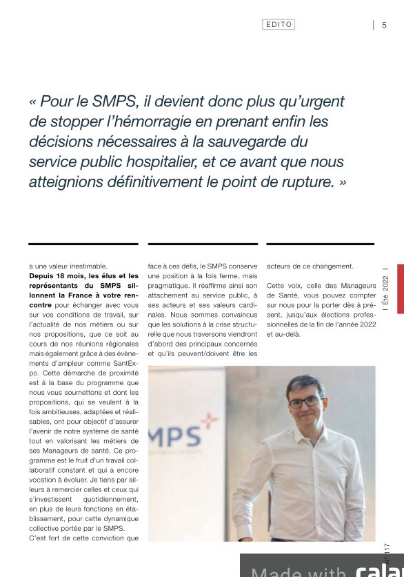 c_triballeau's tweet image. Mieux que Closer ou Paris-Match,  le numéro de l’été 2022 du magazine du @SMPS_national est sorti !
A lire à l’ombre et les pieds dans le sable pour se mettre tranquillement a jour des dernières actus de nos métiers avant la rentrée !
☀️😎☀️😎
⤵️⤵️⤵️
fr.calameo.com/read/007135062…