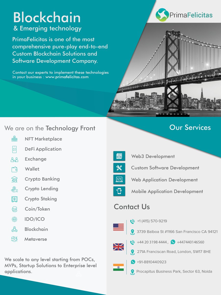 Priti Upadhyay (@pritiup) on Twitter photo If you need help with #blockchain #DeFI #NFTMarketplace #dApp #crypto #Exchange #Wallet #Mobile #application #Development #appdev, #WebDevelopment #DigitalMarketing ,then do write to us - hello@primafelicitas.com
Visit : primafelicitas.com If you need help with #blockchain #DeFI #NFTMarketplace #dApp #crypto #Exchange #Wallet #Mobile #application #Development #appdev, #WebDevelopment #DigitalMarketing ,then do write to us - hello@primafelicitas.com
Visit : primafelicitas.com