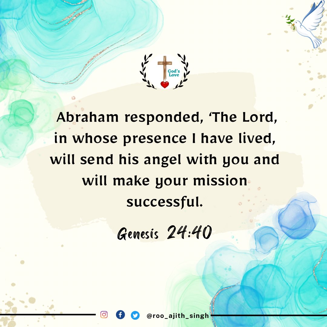 roo_ajith_singh's tweet image. Genesis 24:40 
May the Lord’s presence be with you and bring you all the success you need. May he reveal his plans for you 🥰

Shalom to you in Jesus name!

#Jesus #BigGod #sheffield #uk #holyspirit