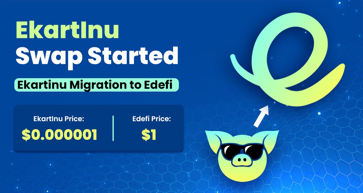 Ekartinu Migration to Edefi
swaping started
swap your polygon tokens to BSC EKARTINU:
crosschain.ekartinu.com convert your swapped EkartInu to EDEFI edefi.ekartinu.com
Twitter: x.com/EkartInu
follow us on: t.me/eKartInu