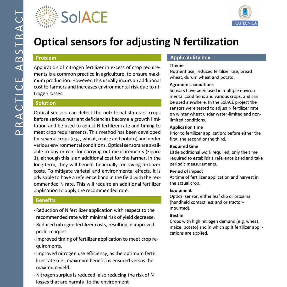 How much N fertilization does a plant need?
Optical sensors can detect the nutritional status of plants to adjust the amount and timing of N fertilizer to the plants requirements- bringing environmental and financial benefits.
🇬🇧 zenodo.org/record/5752140
🇪🇸 zenodo.org/record/5617191