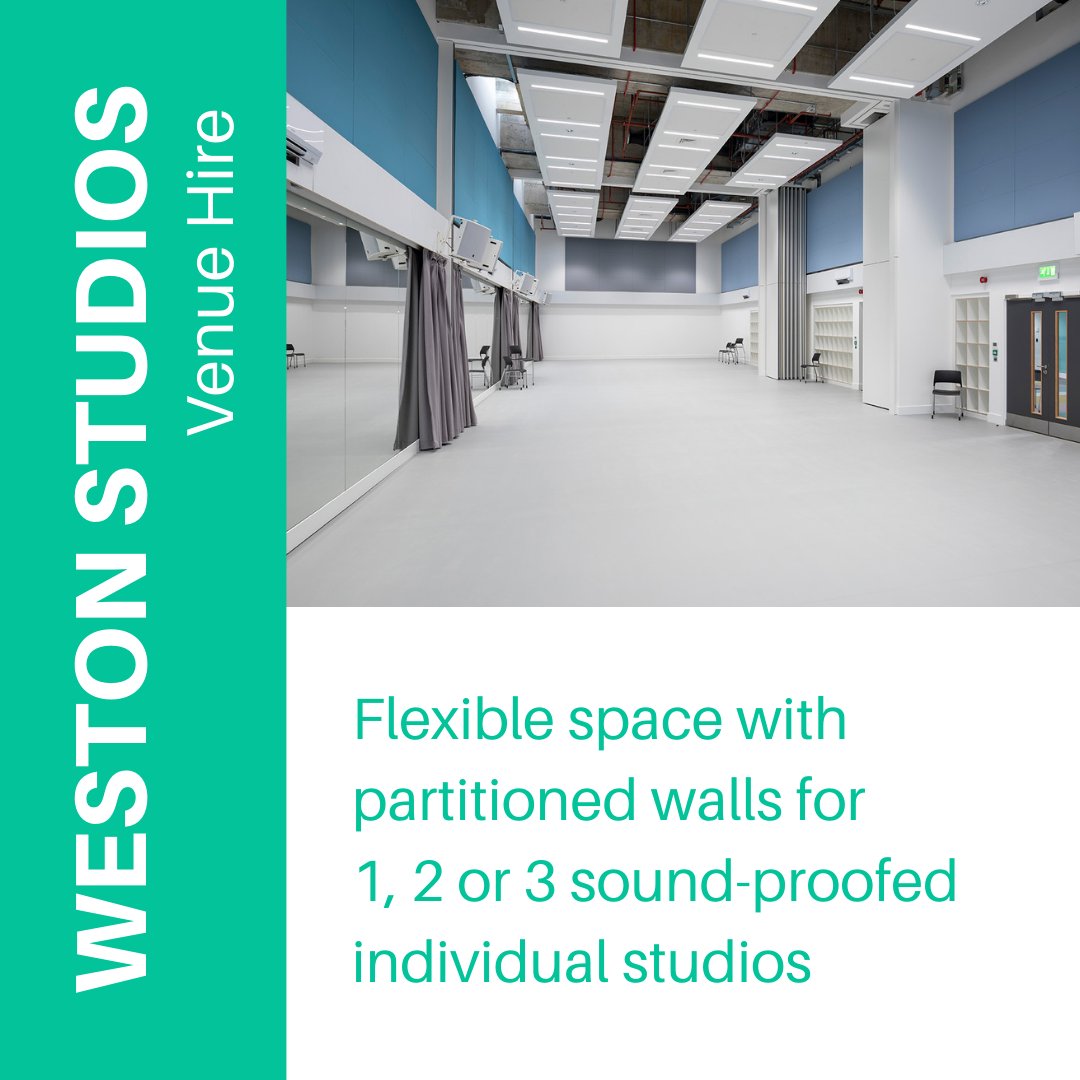 Weston Studios offer flexible rehearsal space with sprung dance floors, full AV capabilities, and ballet barres

Find out more about booking rehearsal space centralschoolofballet.co.uk/venue-hire

#rehearsalspace #venuehire #dancestudio #dancerehearsal #theatrerehearsal