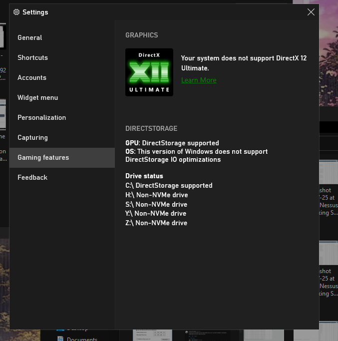 TheProfosist's tweet photo. Turns out the Windows Game Bar can give you good info on what DirectX features are supported on your system #PCgaming #TechTip #TEXtips https://t.co/k3hTaLoZsE
