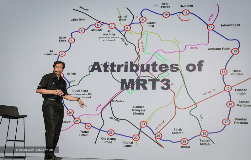 Projek Mass Rapid Transit 3 (MRT3) kini dianggarkan menelan kos sebanyak RM50.2 bilion. 
#MassRapitTransit