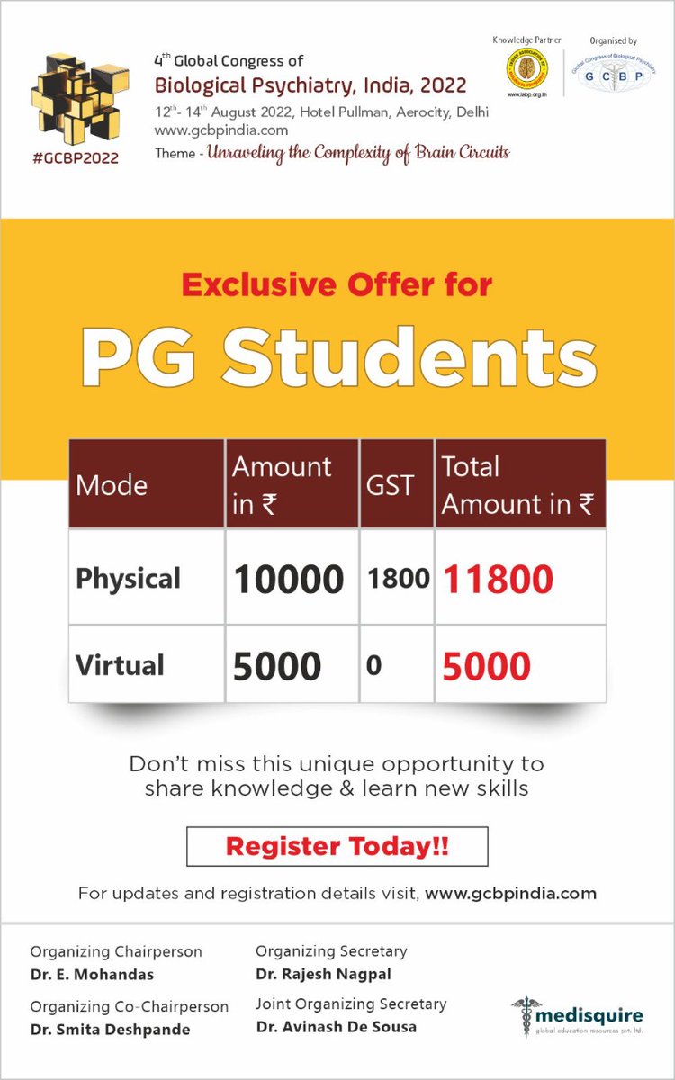 #GCBP2022 Exclusive offer for PG students                                                                                                                          Website: gcbpindia.com