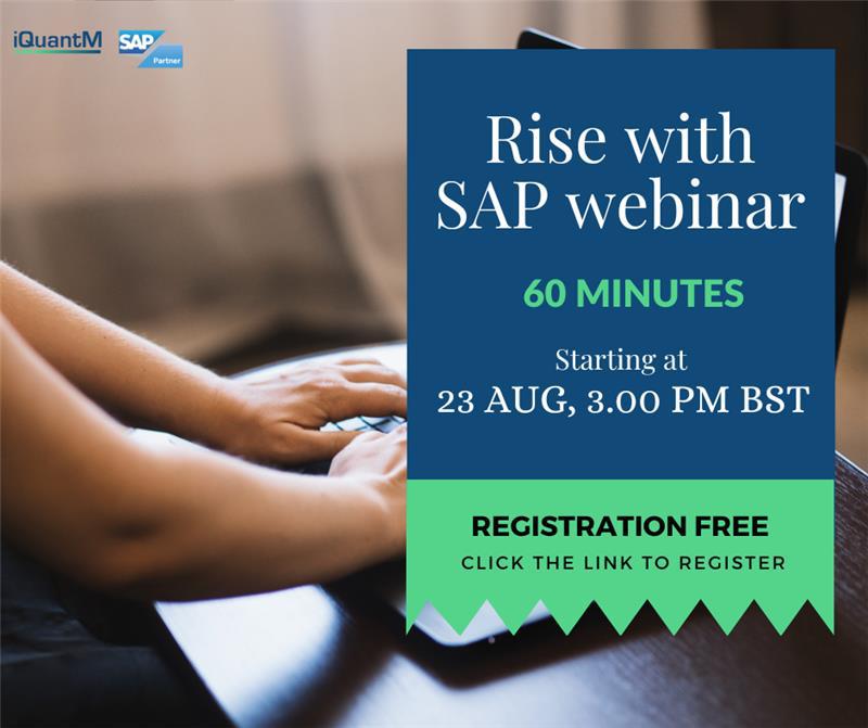 IquantmT's tweet photo. Do you look forward to address your business challenges using RISE with SAP? Click this link here to join our 60-minute webinar:  https://t.co/JfgU5VdqKL. 

#business #innovation #Trending https://t.co/uQl2nR9cHo