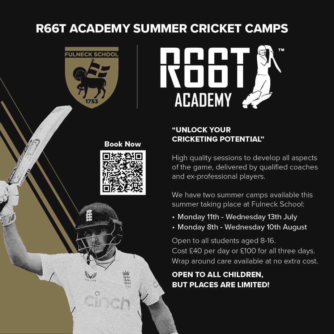 💥UNLOCK YOUR CRICKETING POTENTIAL” 💥this Summer and sign up to the <a href="/TheRootAcademy/">The Root Academy</a> Summer Camps at <a href="/FulneckSchool/">Fulneck School</a>. Book Now ➡️ forms.gle/ixmZPnk9B4Y8Vd… 🏏☀️🏏 💪