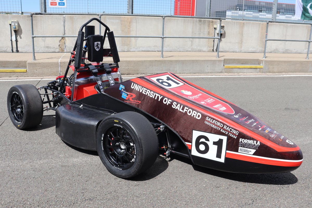 Our @SalfordRacing team recently took part in the #FormulaStudent22 competition at #Silverstone. So proud of our #SalfordUni #SalfordEngineering students who build this racing car from scratch. HUGE thanks to our sponsors @MorsonProjects for supporting us.