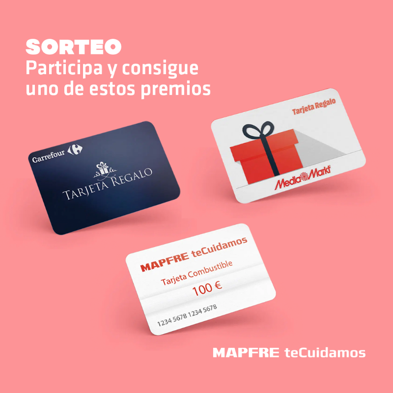 MAPFRE_ES's tweet photo. ¡SUPER SORTEOS! Consigue una tarjeta regalo por ser Socio de #MAPFREteCuidamos. Sorteamos:
🍀 100 Tarjetas Combustible de 100€
🍀 60 Tarjetas Regalo MediaMark de 100€
🍀 60 Tarjetas Regalo Carrefor de 100€
¡Participa desde la APP o desde tu área de cliente!