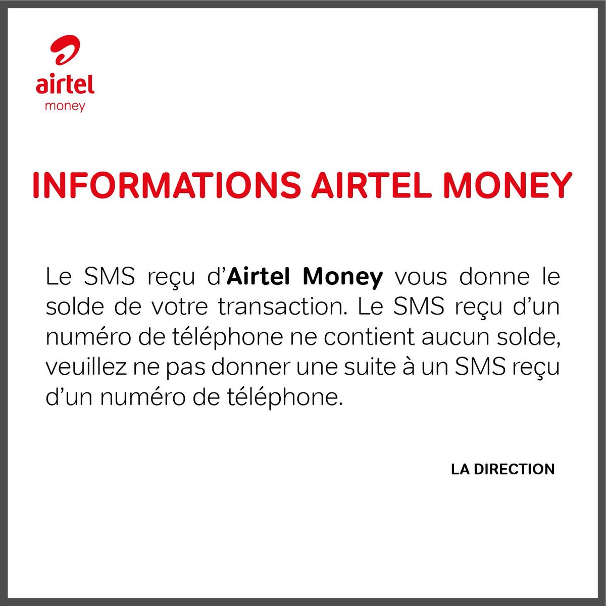 #Vigilance
#AirtelMoney 
#Arnaque