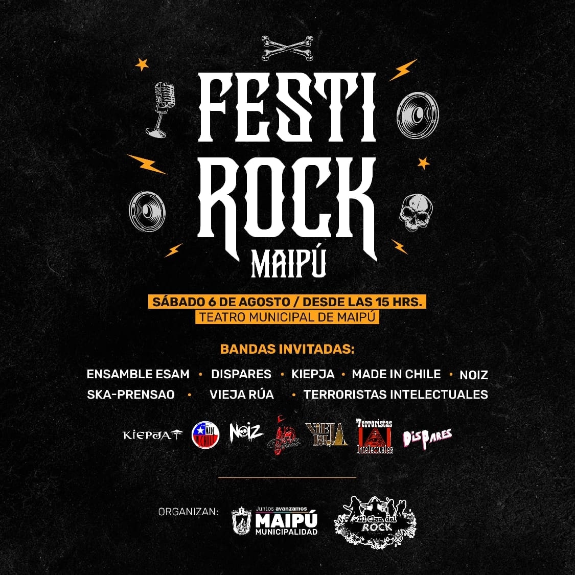 macramirez1976's tweet photo. #despiertaconchv buenos días quisiera pedir si promocionan mi evento de este sábado 6 de agosto en el teatro municipal de Maipú es gratuito para mostrar música Rock emergente y nacional... Hoy no le hacen mucha difusión
Solo deben inscribirse en https://t.co/jyLvVCM63W
Gracias https://t.co/6BZSvdXvMk