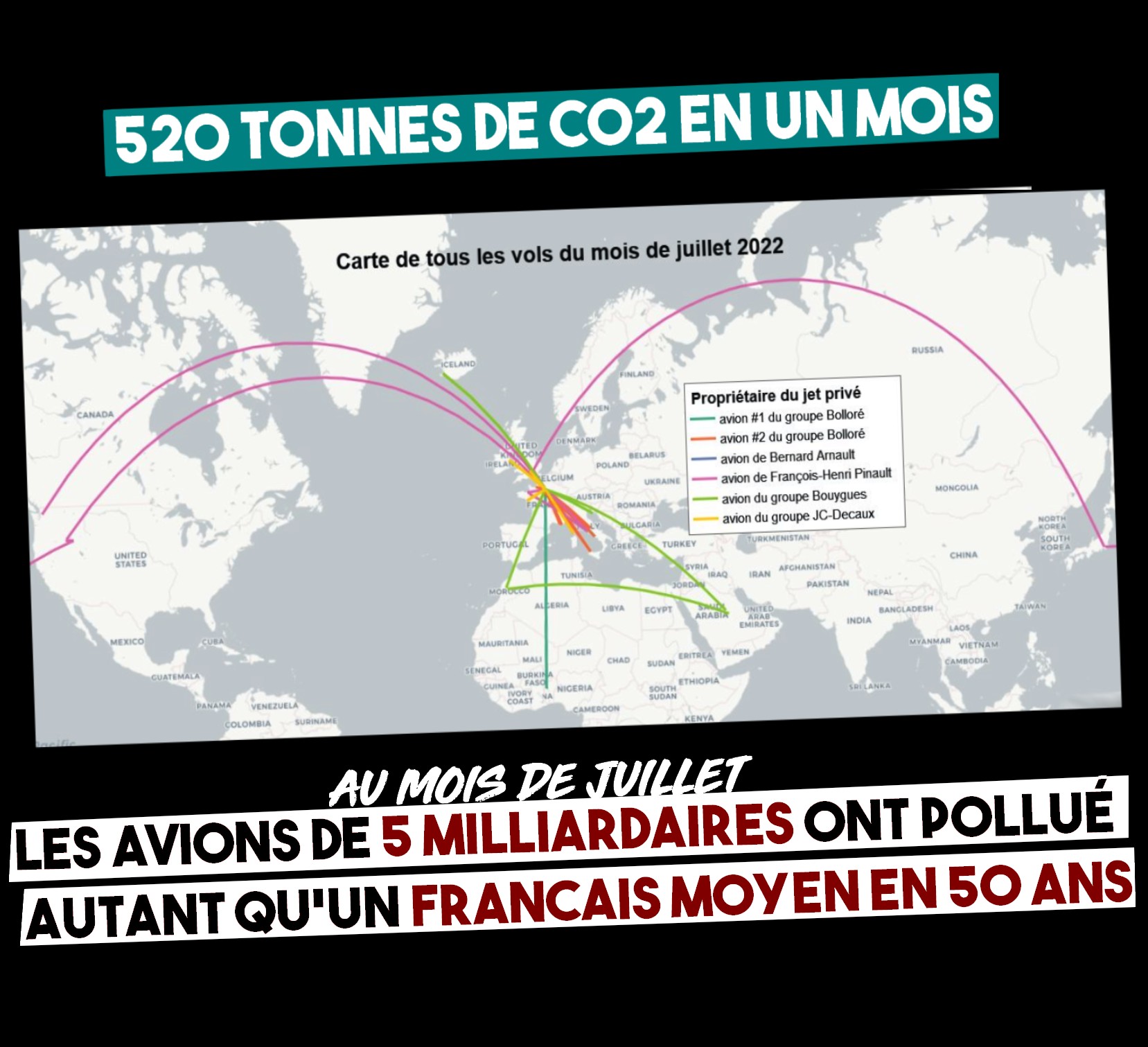 Jet privé de Bernard Arnault : un bilan carbone faramineux, mais il y a pire