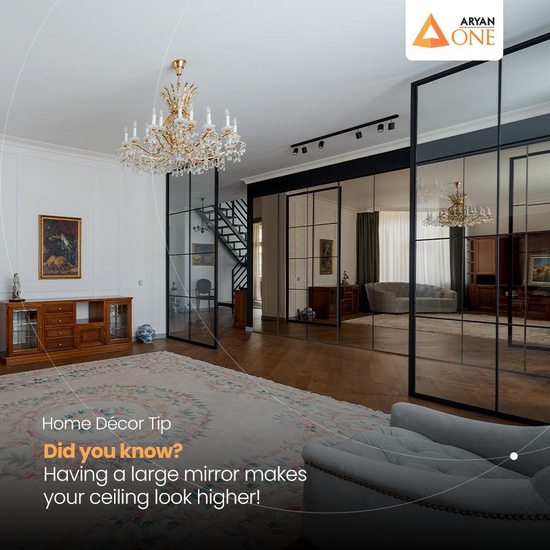AryanOneHousing's tweet photo. We love the illusion of even higher ceilings! A large mirror on the wall gives your living room the illusion of a high ceiling and makes it look wider than usual.
#HomeDecorTips
#homedecor #homeinterior #homedesign #homedecoration #AryanOne #realestate #homestyle https://t.co/DqxY85wwzU