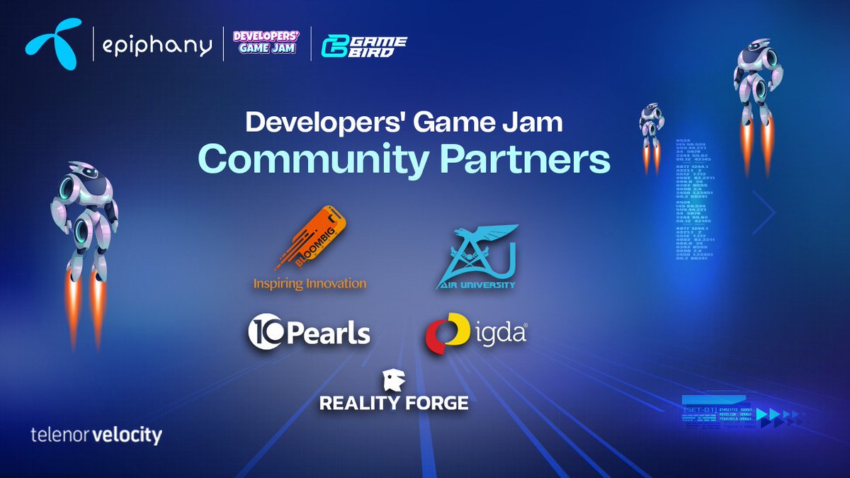 epiphanypk's tweet photo. Acknowledgement note for all our amazing community partners. Epiphany thanks @IGDA_Pakistan, @10pearl, RealityForge, Air University, Inspiring Innovation, and BloomBig Studio for their support in scaling our outreach!

#devgamejamgamebird #developersgamejam #gamebird https://t.co/trTXAlzofb