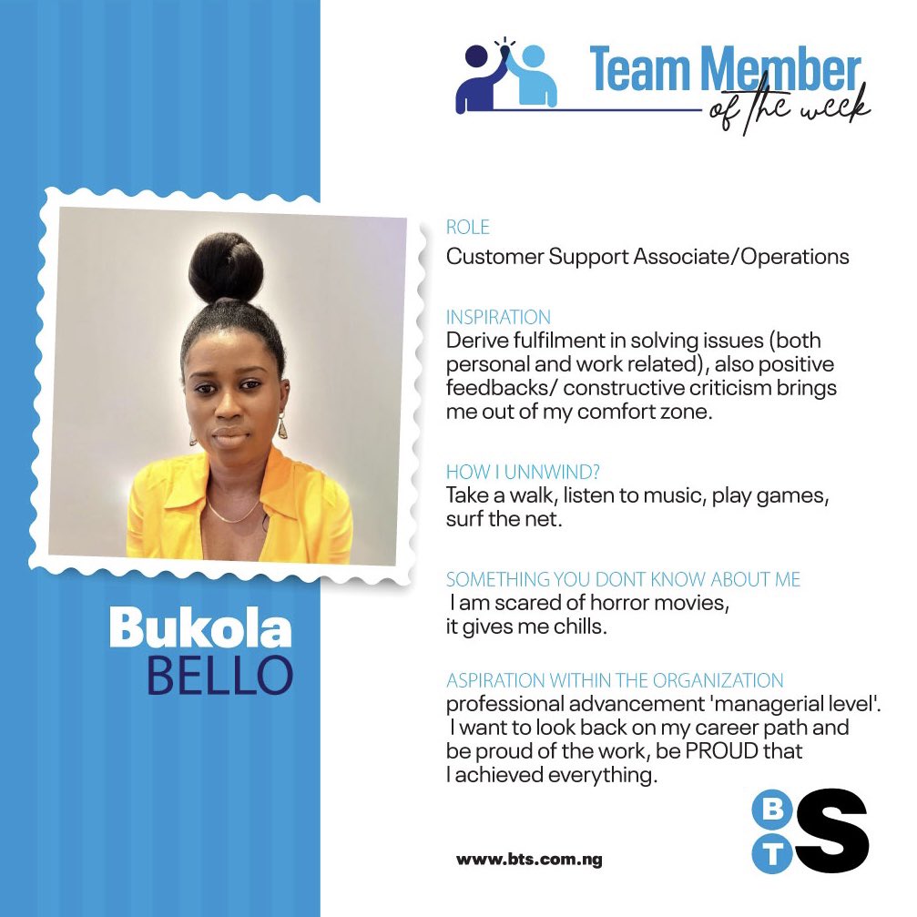 blended_tech's tweet photo. Meet Bukola BELLO a force to be reconned with here @blended_tech. Bukola Derives fulfilment in solving issues. Her aspirations are to work towards professional advancement. “I want to look back on my career path and be proud of the work, be PROUD that I achieved everything.” https://t.co/djcVPda4K4