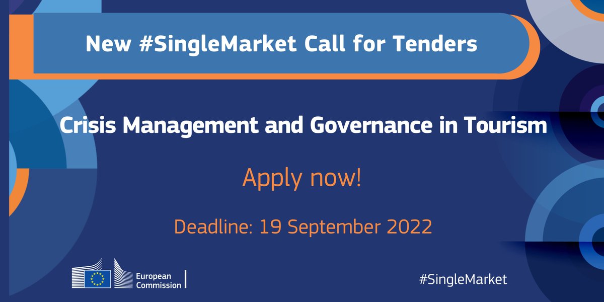 New #SingleMarket call for tenders 📢 The call provides: 🔹assistance to tourism ⛱️ authorities and sectors to improve tourism governance and resilience 🔹best practices and learning material 🗓️Apply by 19 September Find out more 👉 europa.eu/!X6PkXv