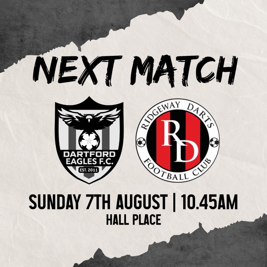 Next up in our third pre-season encounter is <a href="/DartsRidgway/">Ridgeway Darts</a> on 7th August! #COYE 🦅⚽️