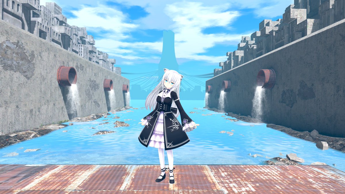 Masscat_Hisui's tweet photo. 「寂れた街のアンドロイド少女」 https://t.co/4r255fWmjP