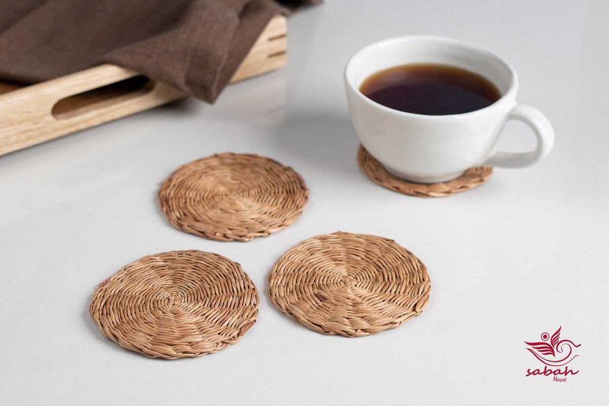 SABAH_Nepal's tweet photo. IS SUSTAINABILITY YOUR CUP OF TEA? These tea coasters are made from black cardamom plant stalks which otherwise would go to waste.
SABAH Nepal has developed this & many other value added black cardamom products under the @icimod’s #Himalica project in Taplejung.
#sustainability https://t.co/E4Iv5q2ulb