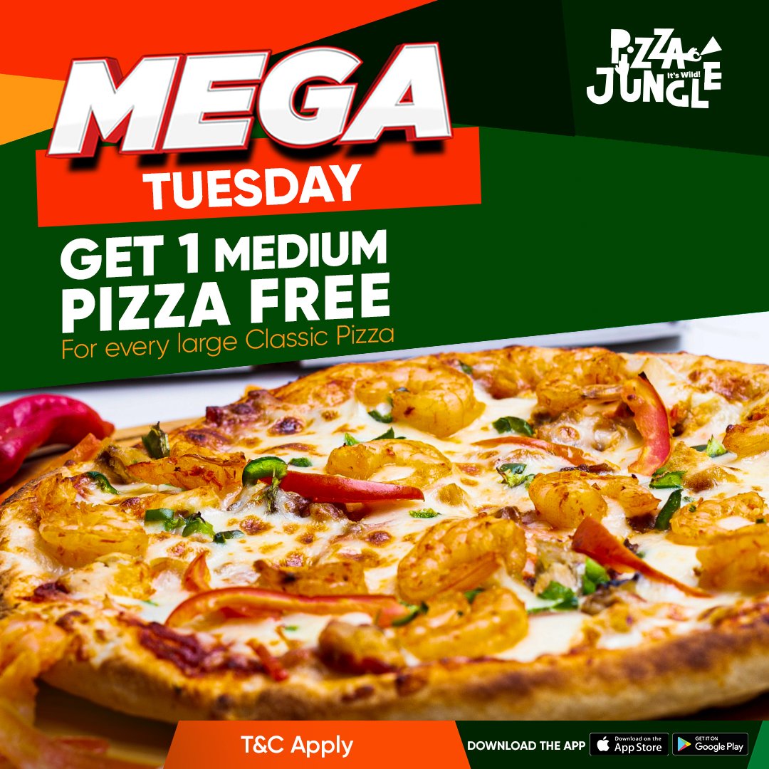 PizzaJungleNG's tweet photo. It's TUESDAAAAYYY! An awesome day to order n' chill with extra wild slices. π
#pizza #pizzeria #MegaTuesday #pizzajungleng #ItsWild https://t.co/P4BhhclZeY