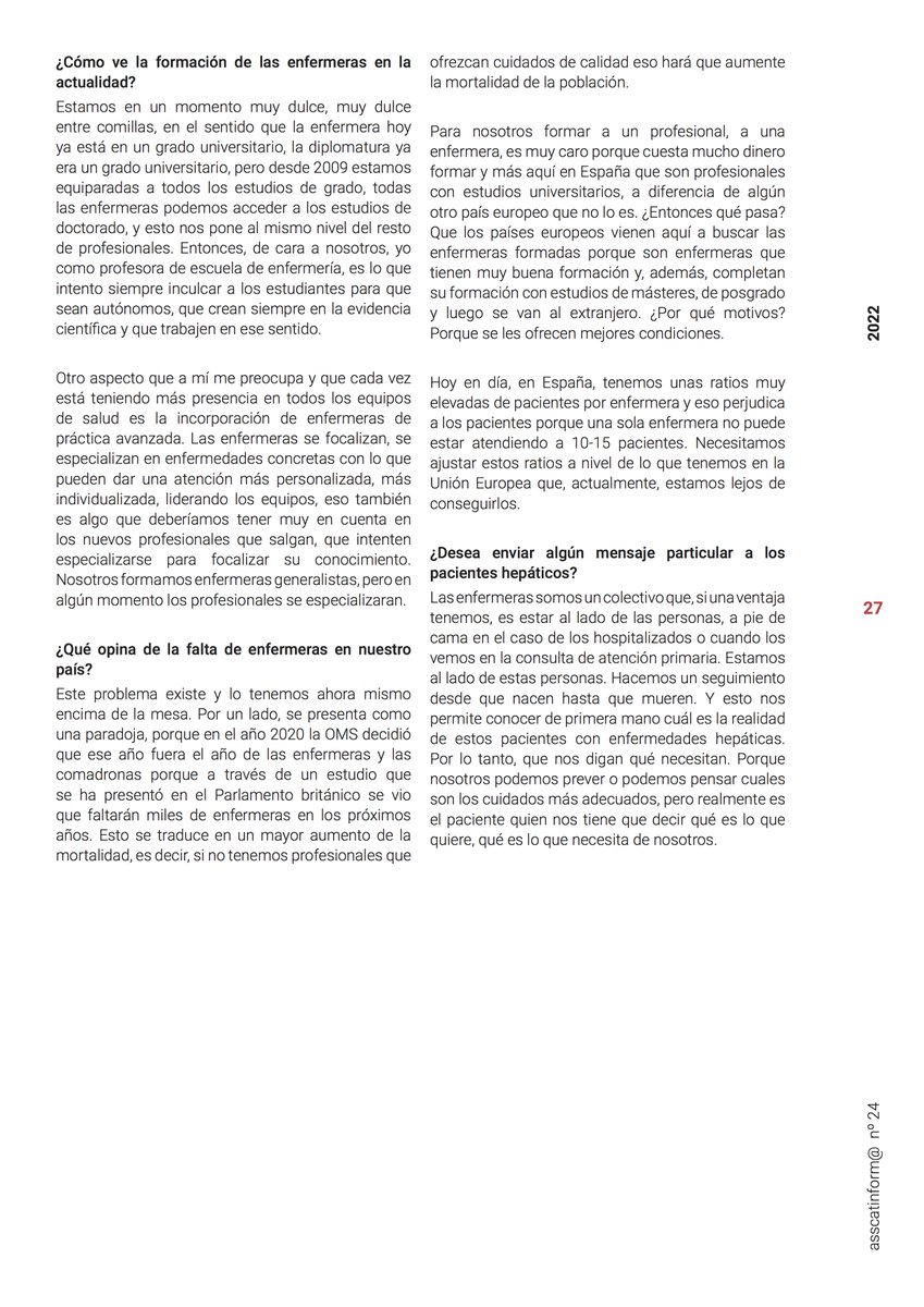 ASSCAT (@asscatinforma) on Twitter photo Gran entrevista con la Dra. Eva Roman, enfermera y Coordinadora de Investigación en Hepatología. Prof. de la Escuela Universitaria de Enfermería del <a href="/HospitalSantPau/">Sant Pau - Campus Salut Barcelona</a>. Su línea de trabajo mejora la calidad de vida de las personas con enfermedades del hígado 👌
#asscatinforma24 Gran entrevista con la Dra. Eva Roman, enfermera y Coordinadora de Investigación en Hepatología. Prof. de la Escuela Universitaria de Enfermería del <a href="/HospitalSantPau/">Sant Pau - Campus Salut Barcelona</a>. Su línea de trabajo mejora la calidad de vida de las personas con enfermedades del hígado 👌
#asscatinforma24