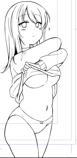 全身描いたけどコマに入れたらほぼ見えなくなっちゃうミカ 