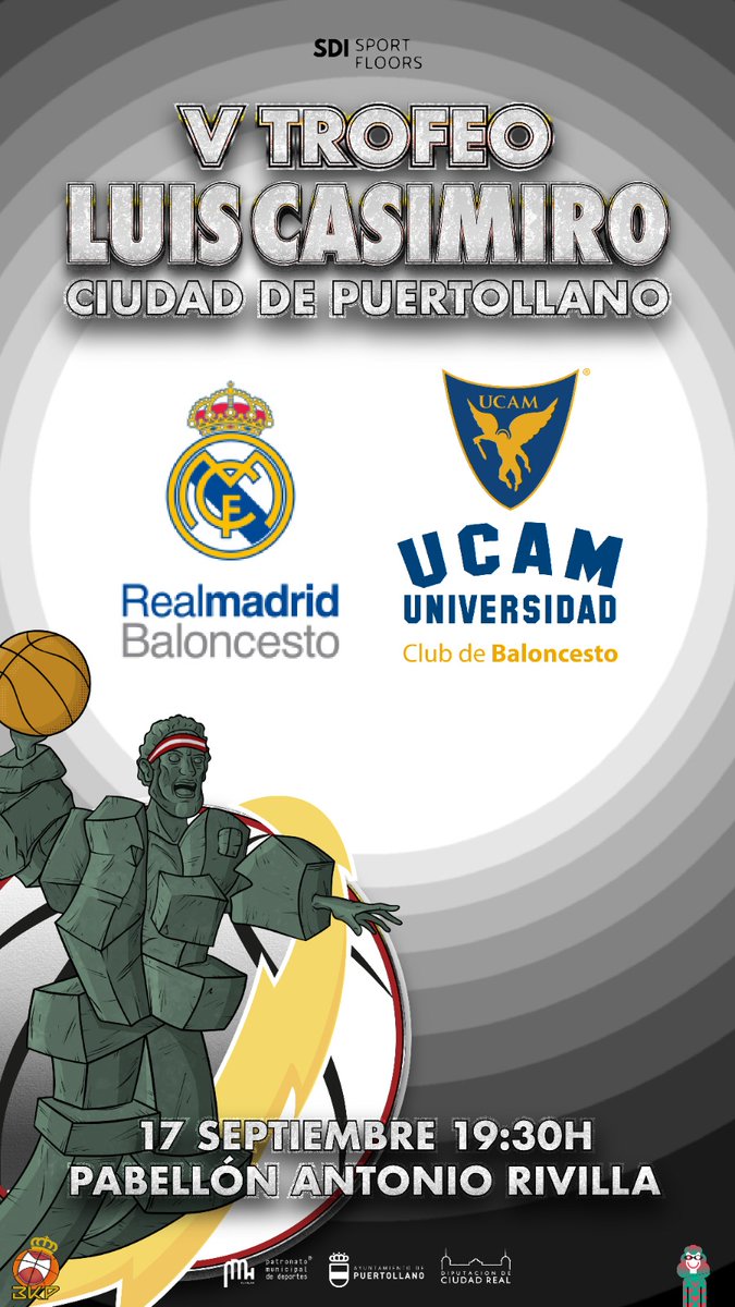 🏀¡¡El V Trofeo Luis Casimiro Ciudad de Puertollano vuelve a lo grande!!

📅Sábado 17 de Septiembre, a las 19:30
<a href="/RMBaloncesto/">Real Madrid Basket</a> 🆚 <a href="/UCAMMurcia/">UCAM Murcia</a> 
📍 Pabellón Antonio Rivilla 
 
Más información aquí 👇👇
facebook.com/BasketPuertoll…