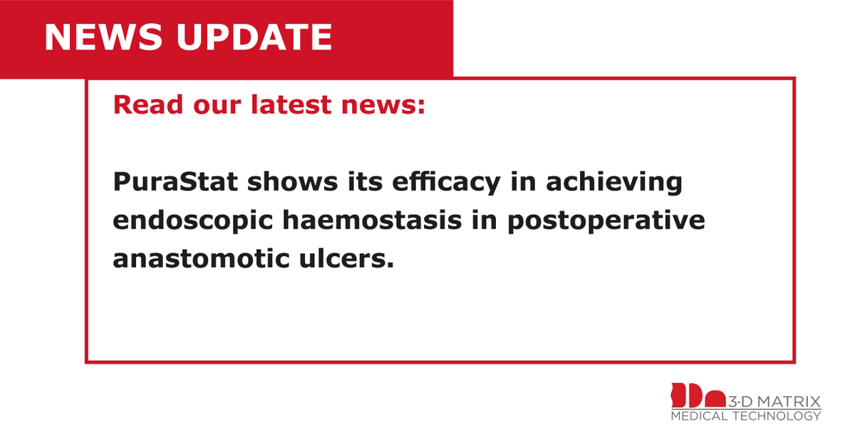 3dm_emea's tweet photo. An interesting new case report by Professor Takashi Murakami et al. has been published! Read the full report to learn how PuraStat has been used to achieve endoscopic haemostasis in postoperative anastomotic ulcers: https://t.co/FCxYKQ21xA
#3dmatrix #news #purastat #bleeding #GI https://t.co/buDvp0bIIT