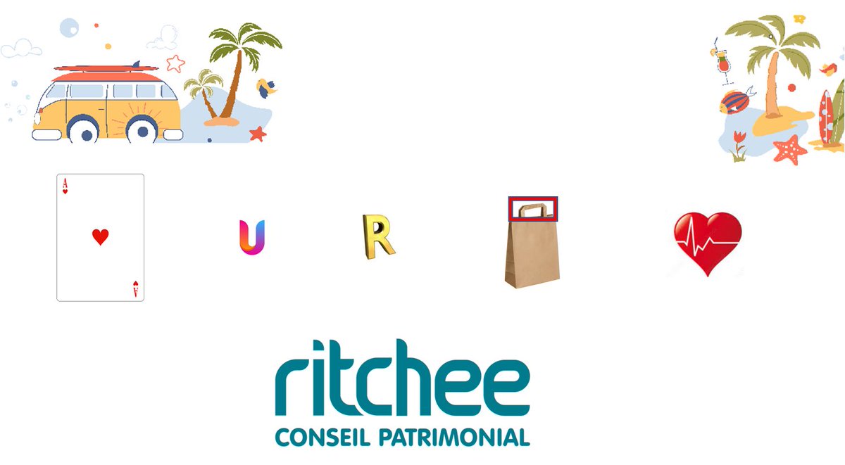 Jouez avec nous 🎮 ! JEU N°1 LE REBUS 
On vous propose de jouer avec nous pendant le mois d’août.
Allez on commence facile... même sur la serviette face à la mer on peut trouver vite .
Bonne chance ! 
 🎁 à la rentrée  !