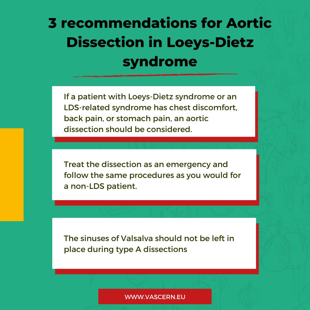 Do you suspect aortic dissection in a patient with Loeys-Dietz syndrome ?

Here are three things you should know.
Learn more ➡️ vascern.eu/wp-content/upl…

#aorticED #aorticdissection #loeysdietz #loeysdietzsyndrome #rarediseases