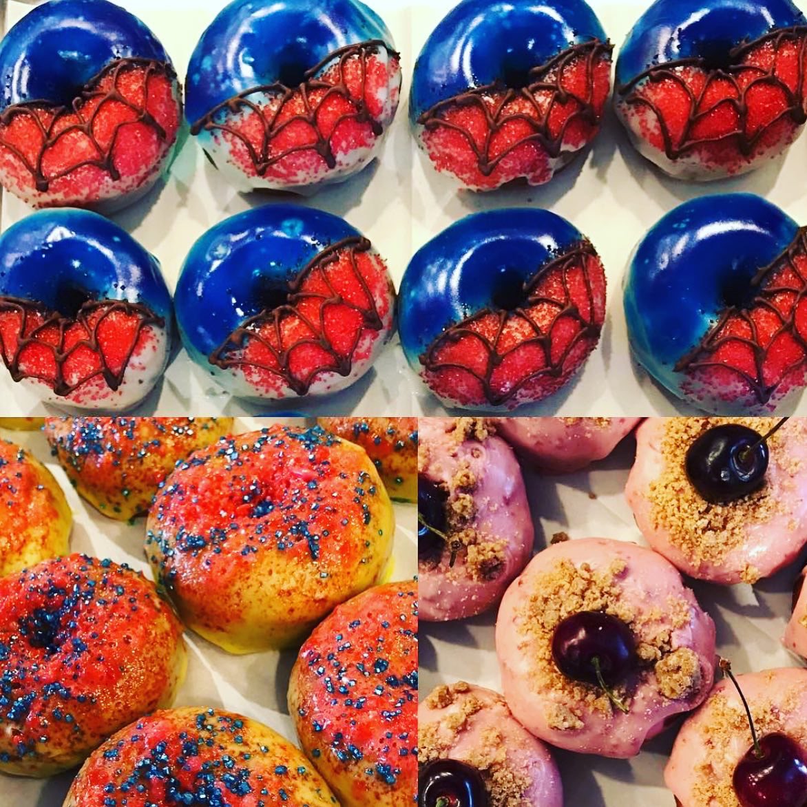 Happy #SpiderManDay !
🕷🕸
One of my very first pop-ups was at <a href="/paperasylum/">Paper Asylum</a> back in 2017. Created some super fun Spider-Man themed donuts which <a href="/northshoremag/">Northshore Magazine</a> featured in their October issue! So grateful for the support!

Flavors: Spider-Man, Aunt May’s Cherry Pie, Pop Rocks