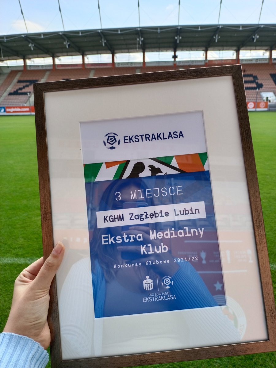 Czas się pochwalić! 🤩 Zajęliśmy 3. miejsce w kategorii Ekstra Medialny Klub w sezonie 2021/2022 <a href="/_Ekstraklasa_/">PKO BP Ekstraklasa</a> 🥉

Dziękujemy za docenienie naszej pracy, a także gratulujemy <a href="/Rakow1921/">Raków Częstochowa</a> i <a href="/WislaKrakowSA/">Wisła Kraków</a>! 🤝