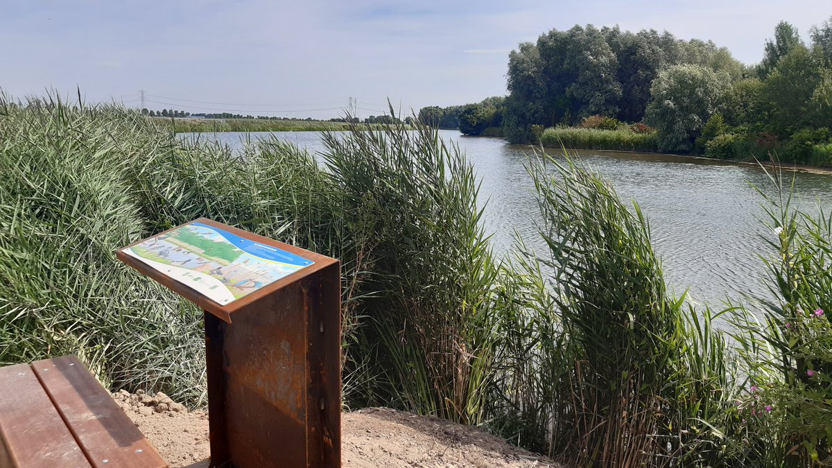 Noordoever van de Zevenhuizerplas heeft eigen vogelkijkbank gekregen met daarop de plaatjes van de meest voorkomende vogelssoorten uit de omgeving.#Rottemeren