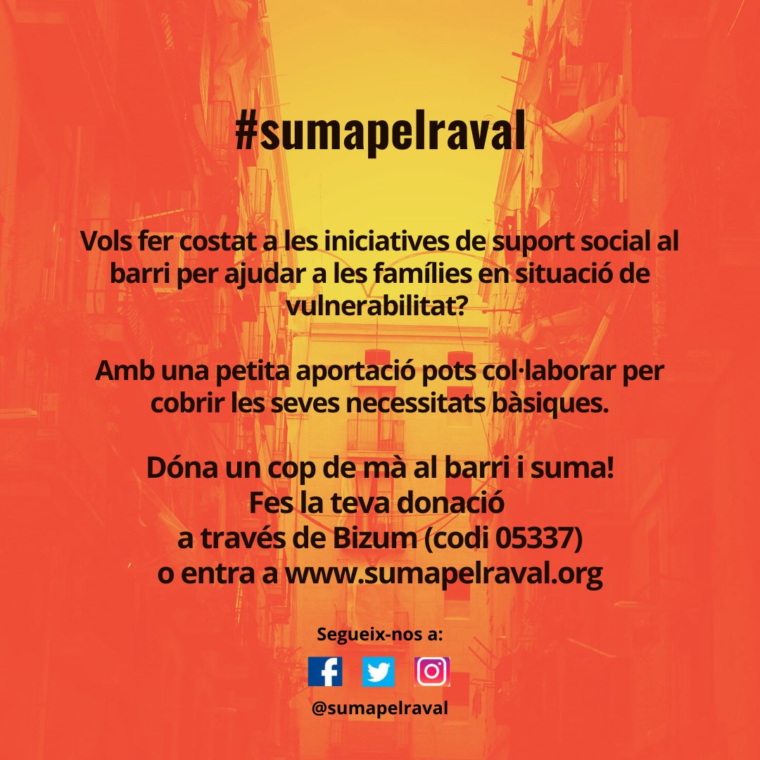 Aquest estiu continuem amb la campanya! La teva donació segueix sent molt útil per ajudar a moltes famílies del barri. No t'ho pensis i fes una aportació🤗 Et recordem que pots desgravar el 80% de la donació a partir de 120€. + info: bit.ly/3H2Errx