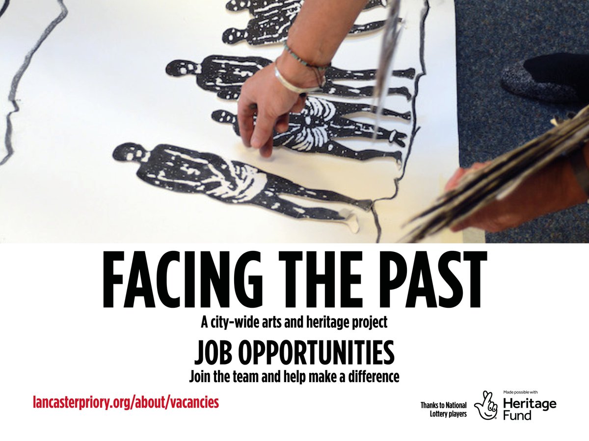 There are a host of exciting paid opportunities to join the team and get involved at Facing the Past, a city-wide arts and heritage project here in Lancaster.  

For full details of the jobs & how to apply 👇 
lancasterpriory.org/about/vacancie… 

#FacingThePast #ArtsJobs #ArtsOpportunities