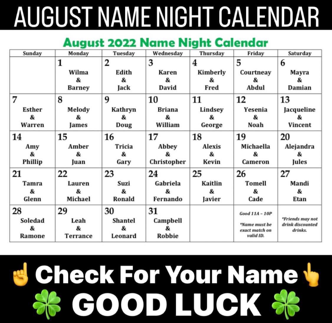 TheGoosesAcre1's tweet photo. Feeling LUCKY? 🍀
#Drinks & #Drafts
@TheGoosesAcre1
$.25 #WellDrinks🥃
10oz #Domestics🍺
If your name appears on
our #NameNight calendar
Name must be an exact match
w/your 21+ valid ID/Passport
Only named party is eligible
Good only on the date name is listed from 11AM-10PM https://t.co/Mb2EXaTF5e