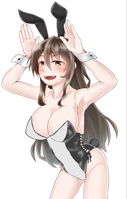 #バニーの日 ということでいつぞやの半透明バニーを足柄さんにも着てもらいました!#艦これ 