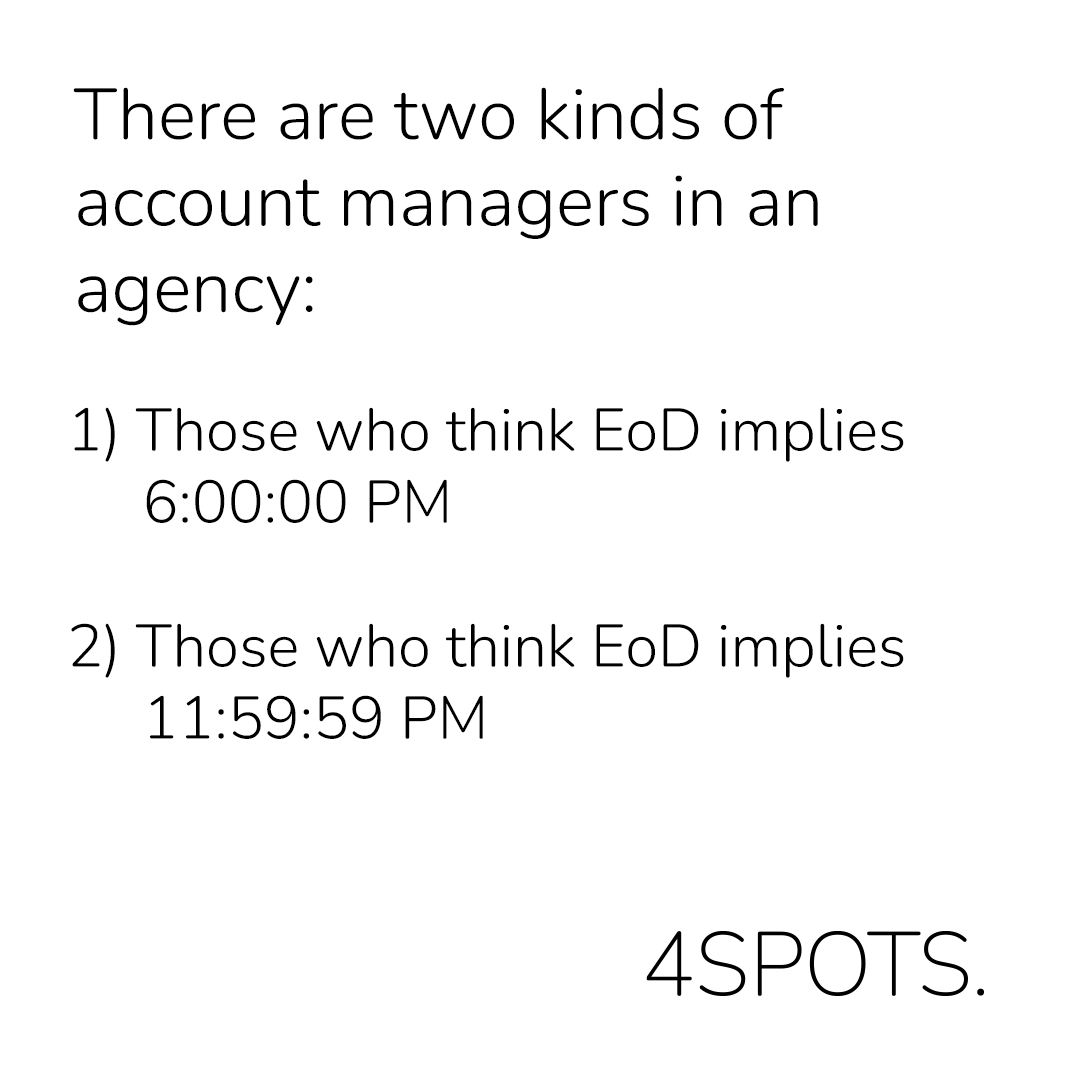 4SPOTS's tweet photo. So, which one is it?

#4SPOTS #DigitalAgency #AgencyLife #EndofDay #EoD https://t.co/BPInH9TQlo