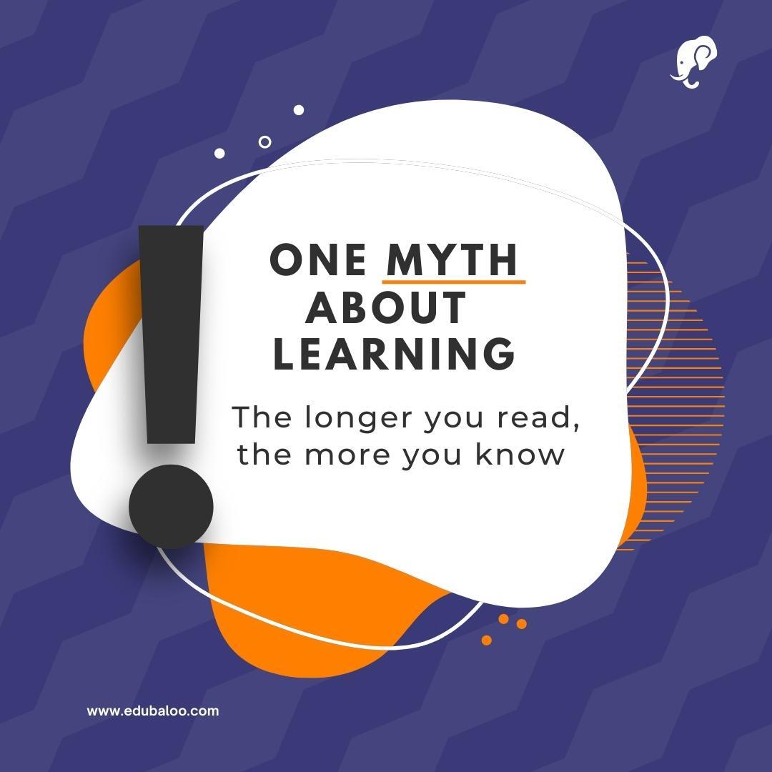 edubaloo_app's tweet image. Contrary to this general ideology, study in short chunks has been proven to be a much smarter way to learn. As a matter of fact, short study sessions help you to process more information much better than the lots of information in long sessions.#Edubaloo #learningmyths